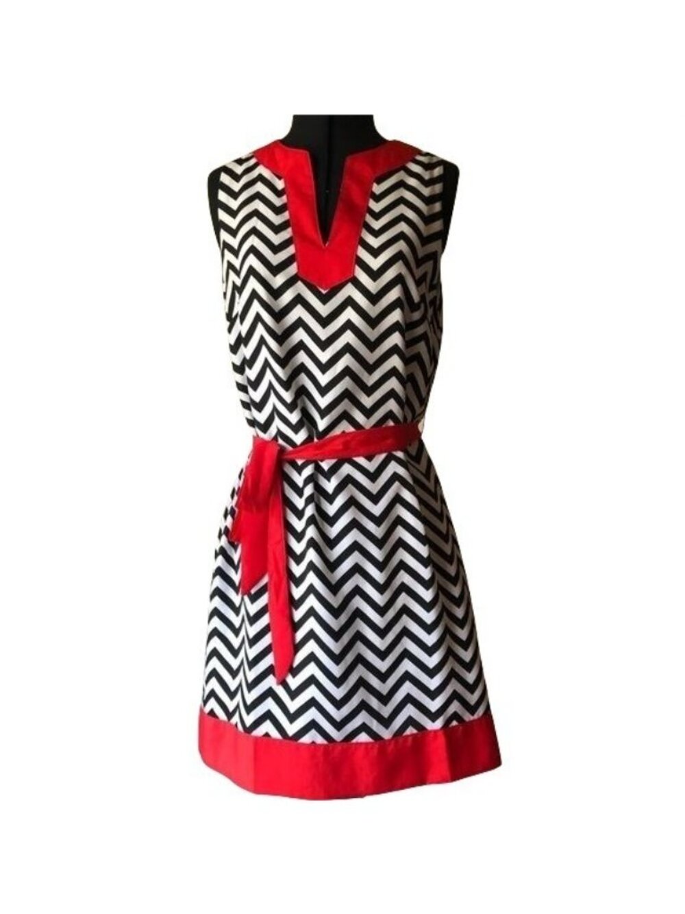 Mud Pie Tunic Dress, Red & Blk Sz. S